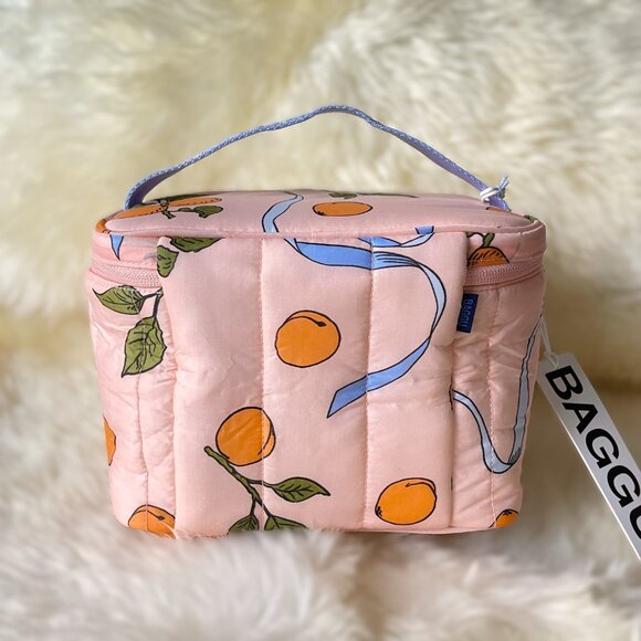 NWT Baggu Puffy Lunch Bag - Apricots & Ribbons - Picture 3 of 6